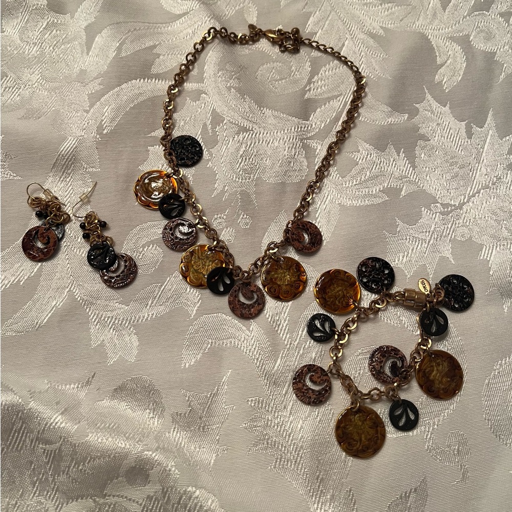 Chico's Gold and Black Statement Necklace